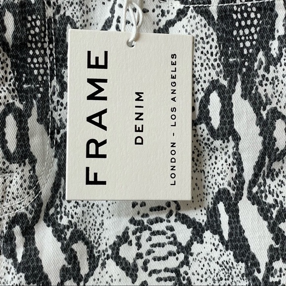 Frame Denim Ali High Rise Cigarette Snake Skin Jeans Size 26 - Picture 3 of 9